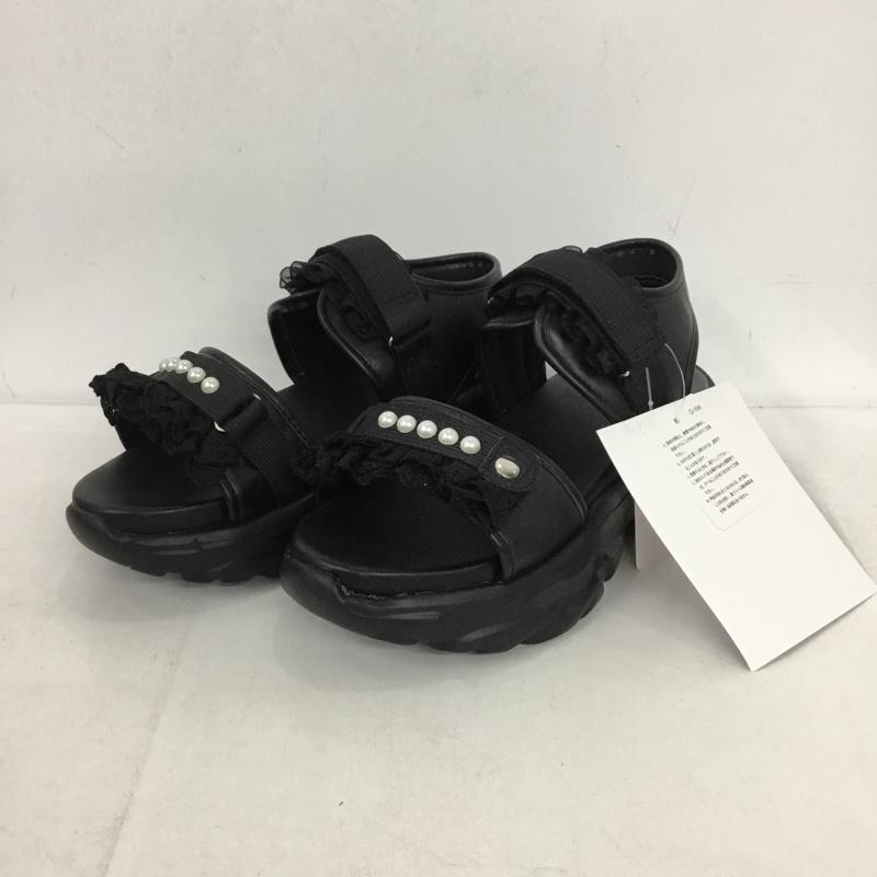 古着 USED サンダル サンダル フリルレーススポサン 眞白ありす L 無地 黒 / ブラック / black レディース USED 古着 中古 10152086
