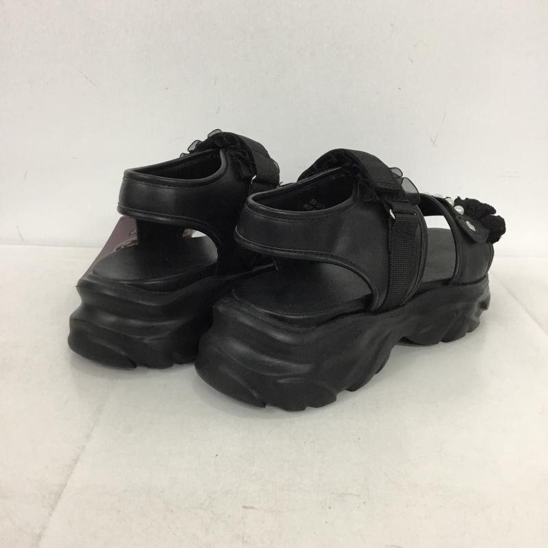 古着 USED サンダル サンダル フリルレーススポサン 眞白ありす L 無地 黒 / ブラック / black レディース USED 古着 中古 10152086