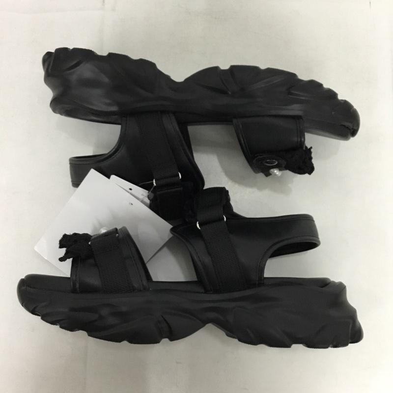 古着 USED サンダル サンダル フリルレーススポサン 眞白ありす L 無地 黒 / ブラック / black レディース USED 古着 中古 10152086
