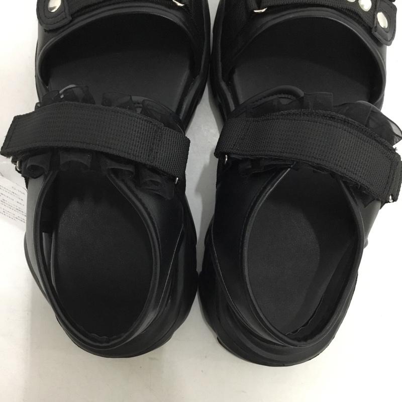 古着 USED サンダル サンダル フリルレーススポサン 眞白ありす L 無地 黒 / ブラック / black レディース USED 古着 中古 10152086