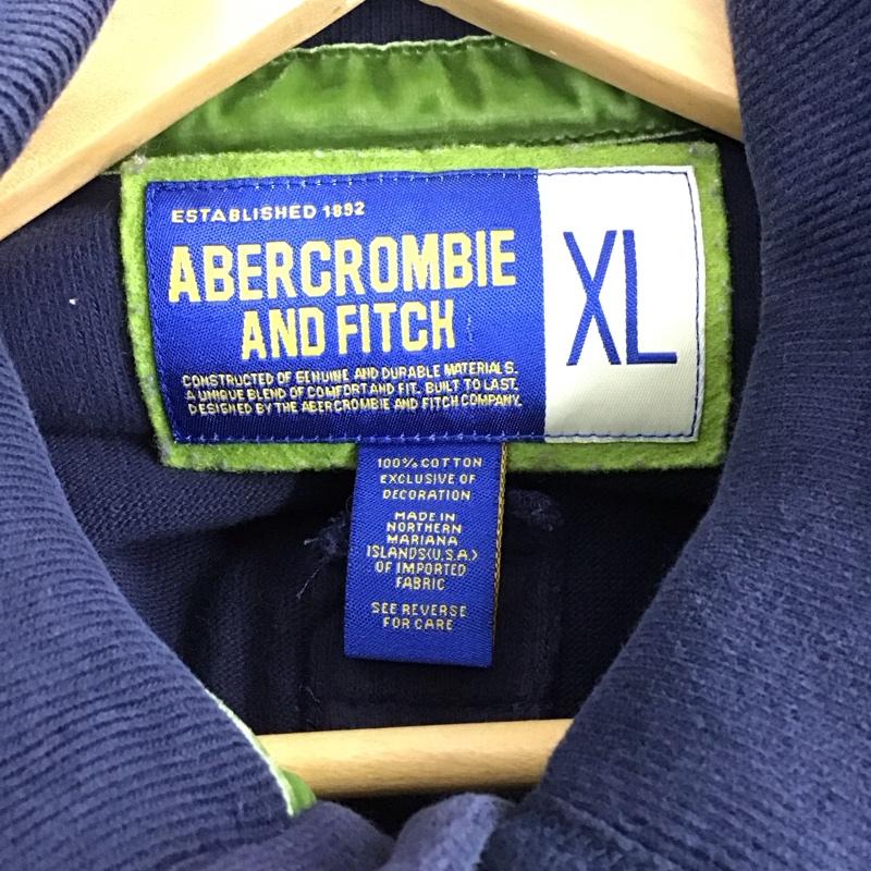 アバクロンビーアンドフィッチ ABERCROMBIE&FITCH トレーナー 長袖 長袖トレーナー スウェット スタンドネック プルオーバー XL ロゴ、文字 紺 / ネイビー / navy メンズ USED 古着 中古 10152089