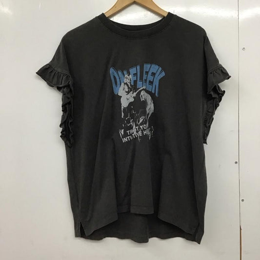 ニコアンド niko and... カットソー 半袖 L プリント チャコールグレー / チャコールグレー / レディース USED 古着 中古 10152096