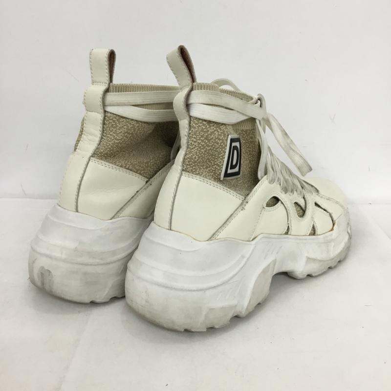 ダブル スタンダード クロージング DOUBLE STANDARD CLOTHING スニーカー スニーカー ニッティング スニーカー ロゴ、文字 白 / ホワイト / white X ベージュ / ベージュ / beige レディース USED 古着 中古 10152108