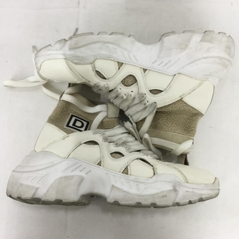 ダブル スタンダード クロージング DOUBLE STANDARD CLOTHING スニーカー スニーカー ニッティング スニーカー ロゴ、文字 白 / ホワイト / white X ベージュ / ベージュ / beige レディース USED 古着 中古 10152108