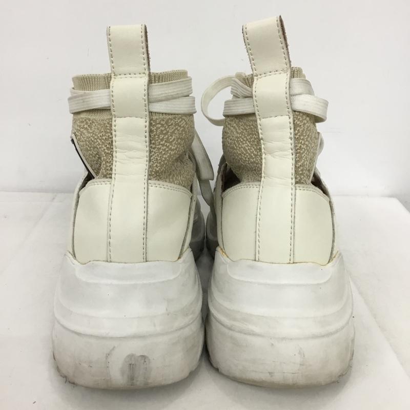 ダブル スタンダード クロージング DOUBLE STANDARD CLOTHING スニーカー スニーカー ニッティング スニーカー ロゴ、文字 白 / ホワイト / white X ベージュ / ベージュ / beige レディース USED 古着 中古 10152108