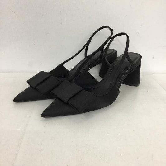 ザラ ZARA パンプス パンプス ポインテッドトゥ リボン 38 無地 黒 / ブラック / black レディース USED 古着 中古 10152110