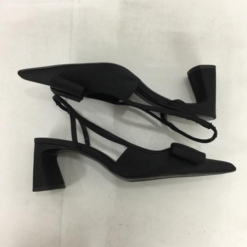 ザラ ZARA パンプス パンプス ポインテッドトゥ リボン 38 無地 黒 / ブラック / black レディース USED 古着 中古 10152110