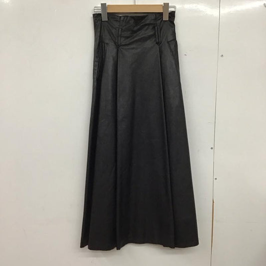 アズールバイマウジー AZUL BY MOUSSY スカート ロングスカート 250DAH31-086H ECO LEATHER HI-WAIST SKIRT S 無地 黒 / ブラック / black レディース USED 古着 中古 10152114