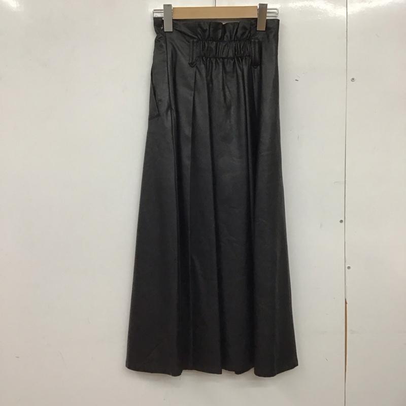アズールバイマウジー AZUL BY MOUSSY スカート ロングスカート 250DAH31-086H ECO LEATHER HI-WAIST SKIRT S 無地 黒 / ブラック / black レディース USED 古着 中古 10152114