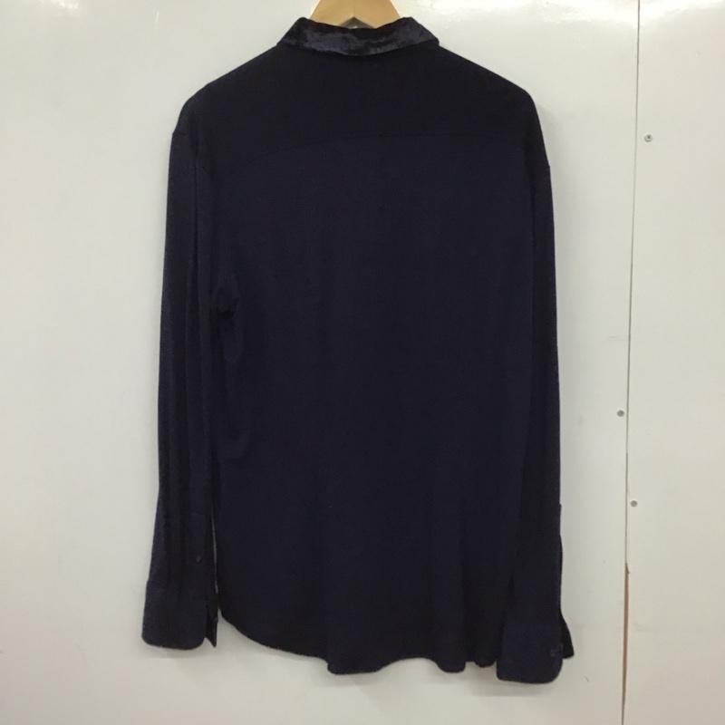 ランバン LANVIN シャツ、ブラウス 長袖 長袖シャツ 無地シャツ カラーシャツ 無地 紺 / ネイビー / navy メンズ USED 古着 中古 10152122
