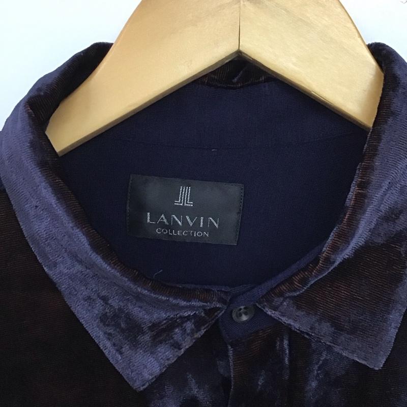 ランバン LANVIN シャツ、ブラウス 長袖 長袖シャツ 無地シャツ カラーシャツ 無地 紺 / ネイビー / navy メンズ USED 古着 中古 10152122