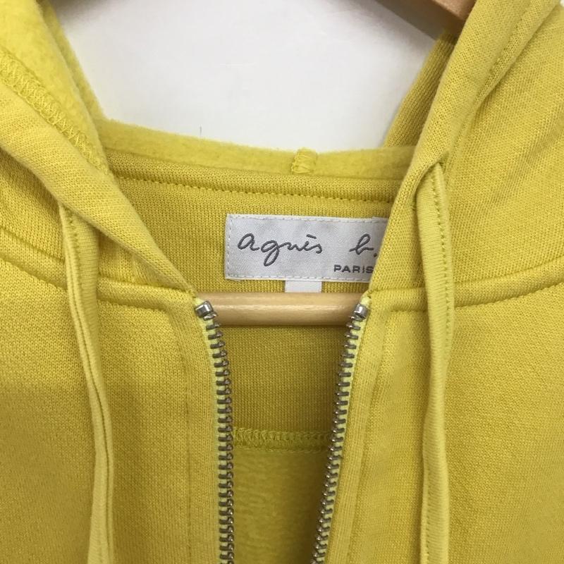 アニエス・ベー agnes b. パーカー 長袖 3 無地 黄 / イエロー / yellow レディース USED 古着 中古 10152138