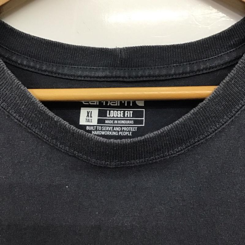 カーハート Carhartt Tシャツ 半袖 半袖カットソー プリントTシャツ クルーネックカットソー XL ロゴ、文字 紺 / ネイビー / navy メンズ USED 古着 中古 10152144
