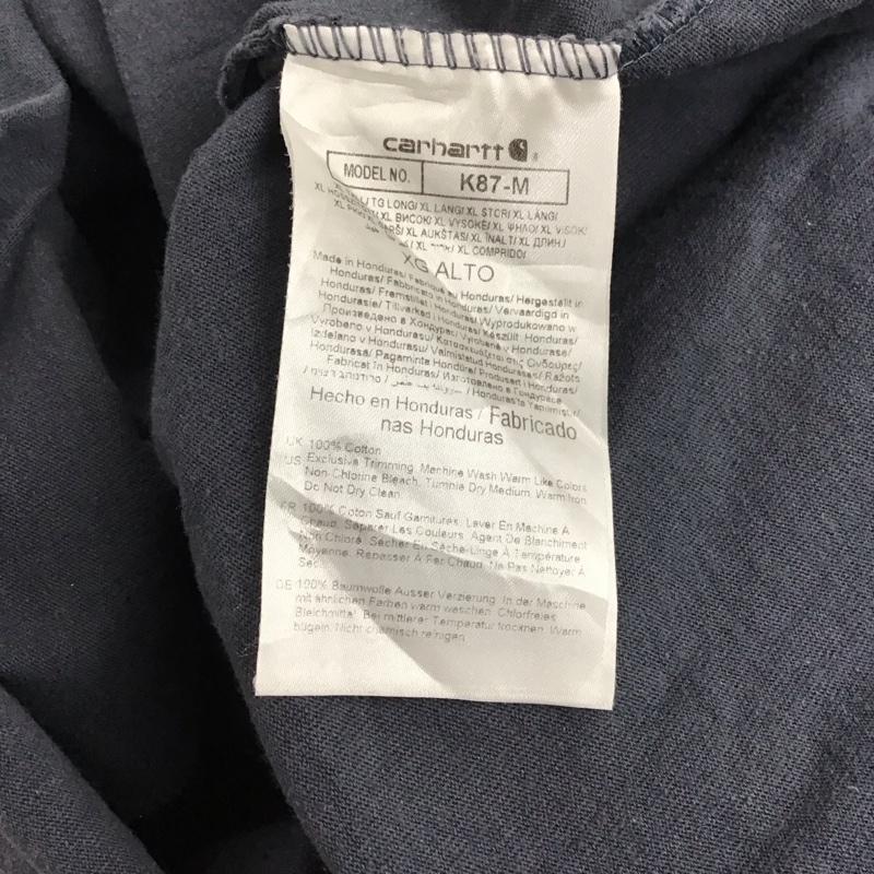 カーハート Carhartt Tシャツ 半袖 半袖カットソー プリントTシャツ クルーネックカットソー XL ロゴ、文字 紺 / ネイビー / navy メンズ USED 古着 中古 10152144