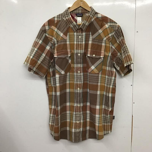 パタゴニア patagonia シャツ、ブラウス 半袖 52221SP14 コットン ダブルポケット XXL チェック 茶 / ブラウン / brown X 青 / ブルー / blue X 白 / ホワイト / white X ベージュ / ベージュ / beige メンズ USED 古着 中古 10152147