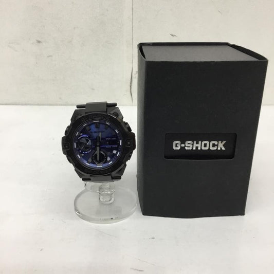 ジーショック G-SHOCK 腕時計 アナログ（自動巻き） 5657-JA ロゴ、文字 黒 / ブラック / black X 青 / ブルー / blue メンズ USED 古着 中古 10152149