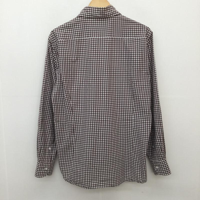 オリアン ORIAN シャツ、ブラウス 長袖 L チェック 白 / ホワイト / white X 茶 / ブラウン / brown メンズ USED 古着 中古 10152156