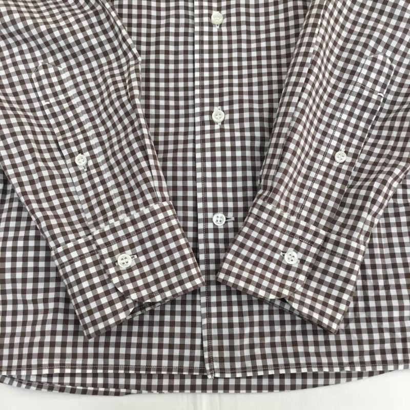 オリアン ORIAN シャツ、ブラウス 長袖 L チェック 白 / ホワイト / white X 茶 / ブラウン / brown メンズ USED 古着 中古 10152156