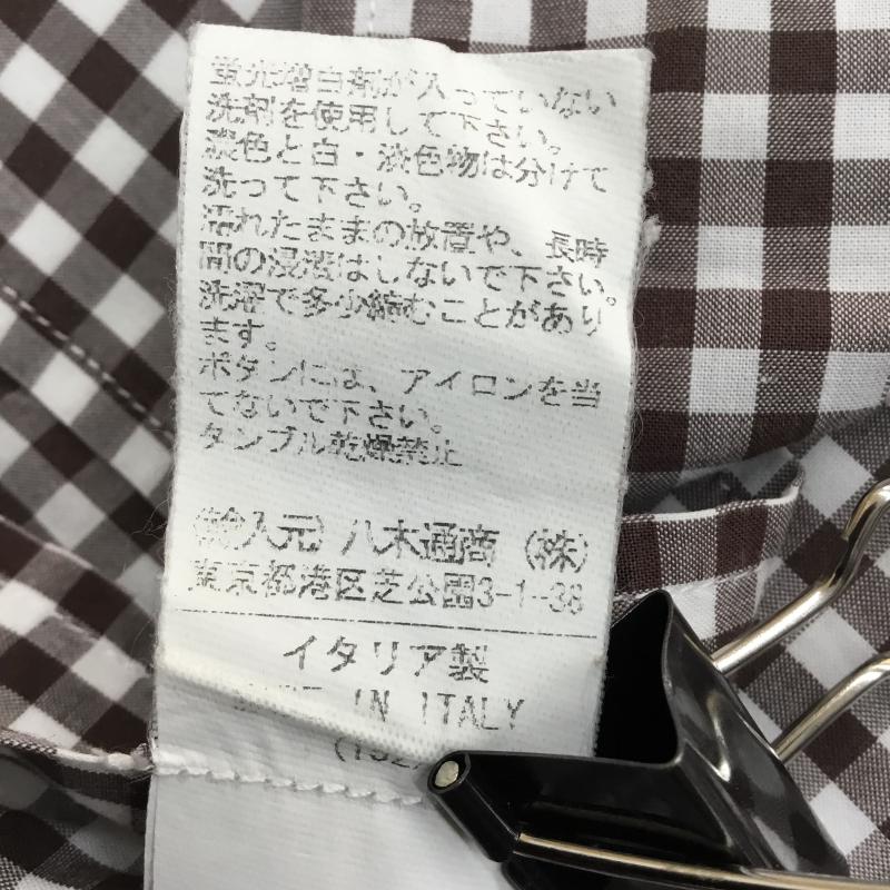 オリアン ORIAN シャツ、ブラウス 長袖 L チェック 白 / ホワイト / white X 茶 / ブラウン / brown メンズ USED 古着 中古 10152156