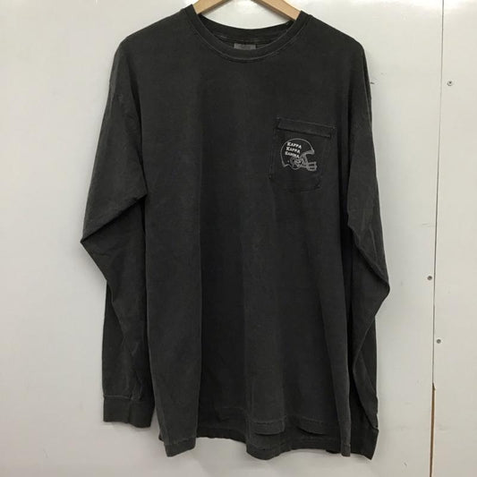 古着 USED カットソー 長袖 長袖カットソー プリントカットソー クルーネック L プリント ダークグレー / ダークグレー / メンズ USED 古着 中古 10152159