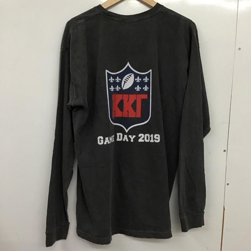 古着 USED カットソー 長袖 長袖カットソー プリントカットソー クルーネック L プリント ダークグレー / ダークグレー / メンズ USED 古着 中古 10152159