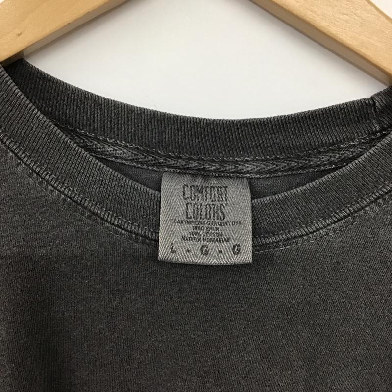 古着 USED カットソー 長袖 長袖カットソー プリントカットソー クルーネック L プリント ダークグレー / ダークグレー / メンズ USED 古着 中古 10152159