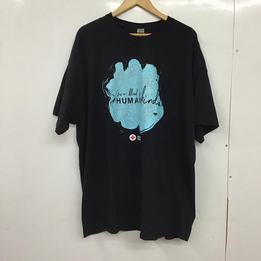 ギルダン GILDAN Tシャツ 半袖 半袖カットソー プリントTシャツ クルーネックカットソー XXL プリント 黒 / ブラック / black メンズ USED 古着 中古 10152161