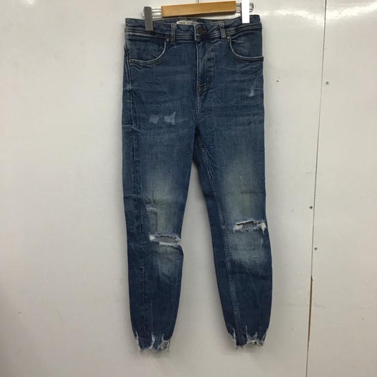 ザラ ZARA パンツ デニム、ジーンズ デニムパンツ スリムパンツ カジュアルパンツ ストレッチパンツ 38インチ ダメージ加工 インディゴ / インディゴ / Indigo メンズ USED 古着 中古 10152164