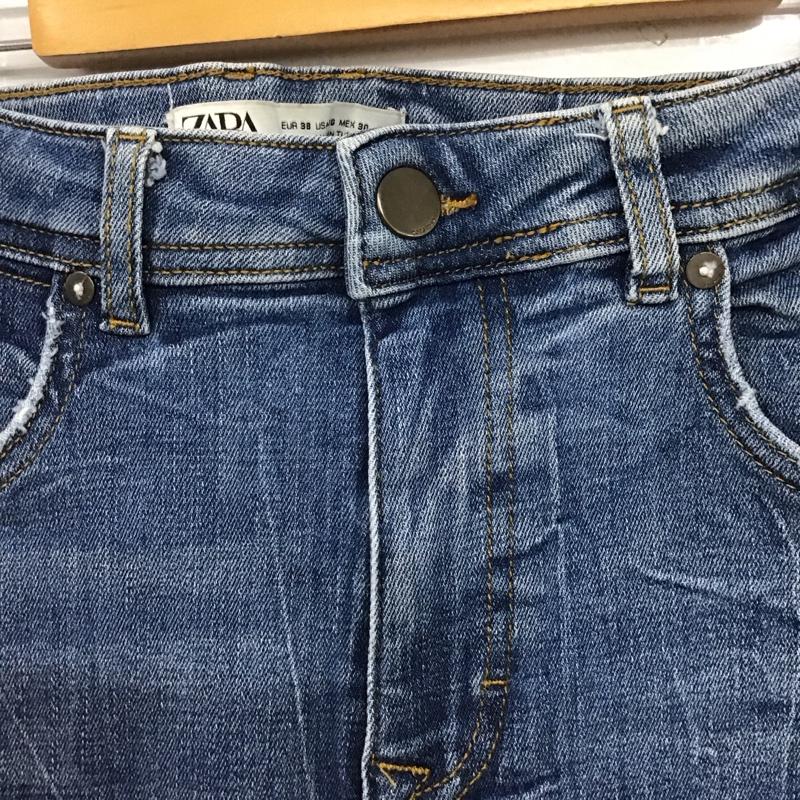 ザラ ZARA パンツ デニム、ジーンズ デニムパンツ スリムパンツ カジュアルパンツ ストレッチパンツ 38インチ ダメージ加工 インディゴ / インディゴ / Indigo メンズ USED 古着 中古 10152164
