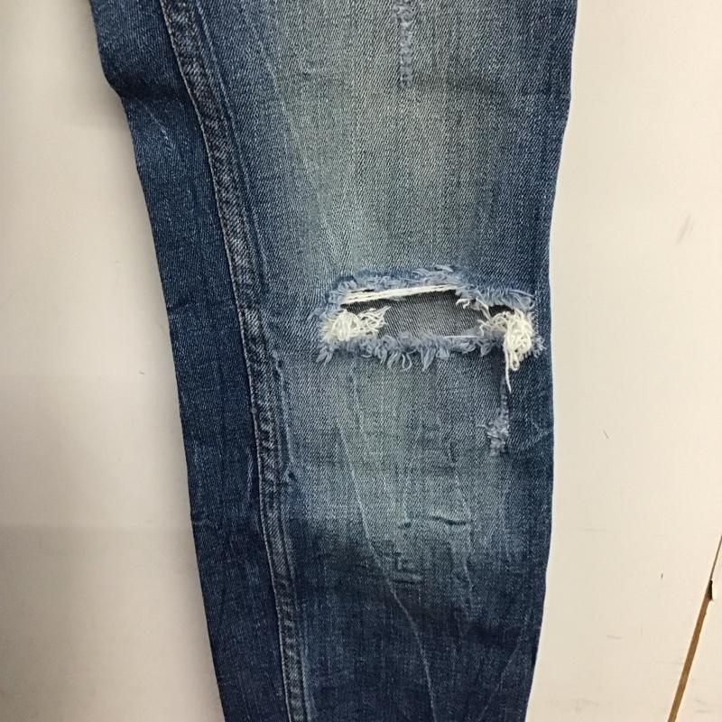 ザラ ZARA パンツ デニム、ジーンズ デニムパンツ スリムパンツ カジュアルパンツ ストレッチパンツ 38インチ ダメージ加工 インディゴ / インディゴ / Indigo メンズ USED 古着 中古 10152164