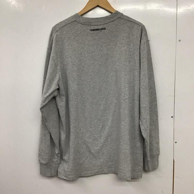 アベイシングエイプ A BATHING APE カットソー 長袖 長袖カットソー プリントカットソー クルーネック M プリント 灰 / グレー / gray メンズ USED 古着 中古 10152169