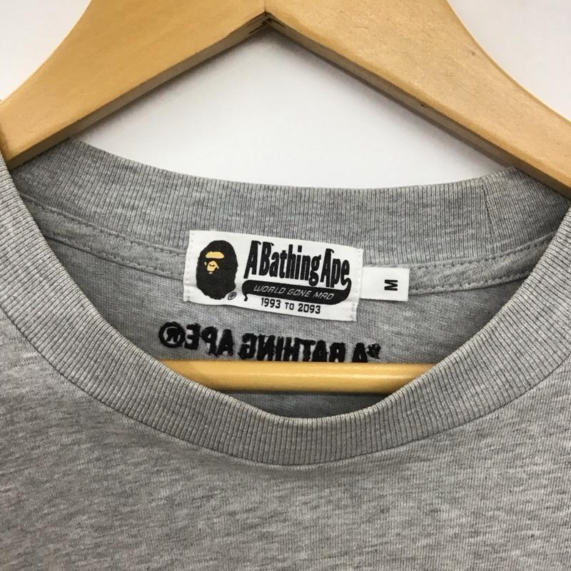 アベイシングエイプ A BATHING APE カットソー 長袖 長袖カットソー プリントカットソー クルーネック M プリント 灰 / グレー / gray メンズ USED 古着 中古 10152169