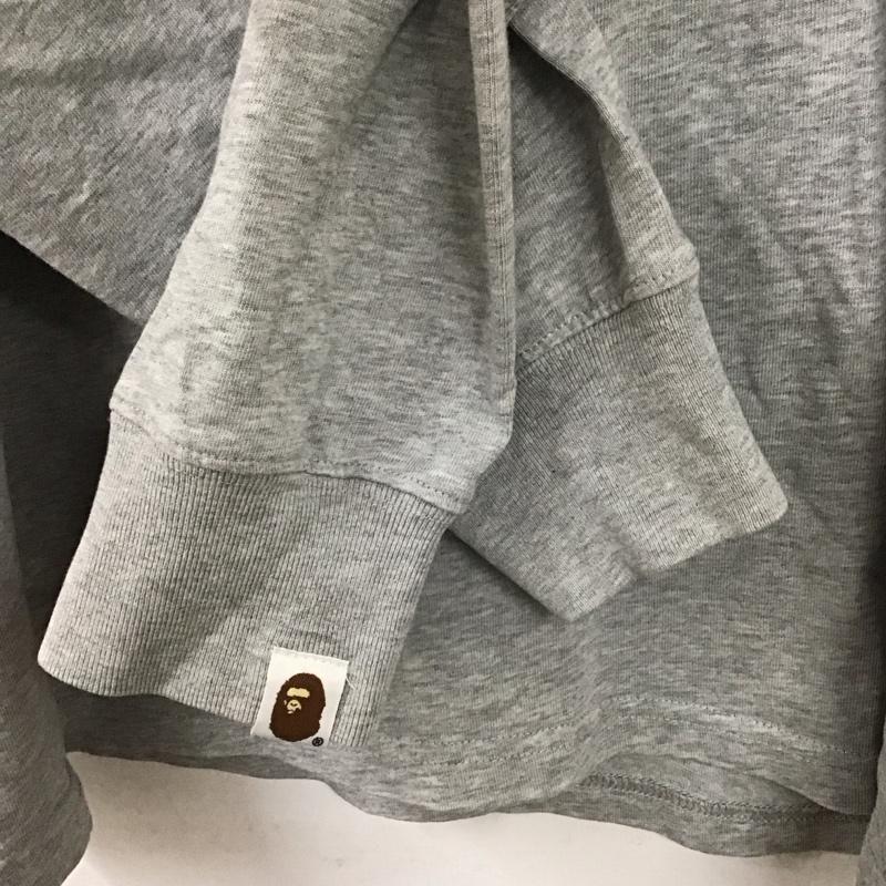 アベイシングエイプ A BATHING APE カットソー 長袖 長袖カットソー プリントカットソー クルーネック M プリント 灰 / グレー / gray メンズ USED 古着 中古 10152169