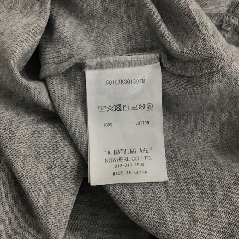 アベイシングエイプ A BATHING APE カットソー 長袖 長袖カットソー プリントカットソー クルーネック M プリント 灰 / グレー / gray メンズ USED 古着 中古 10152169