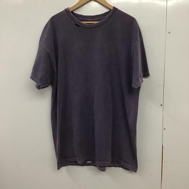 アンセルム ANCELLM Tシャツ 半袖 半袖カットソー プリントTシャツ クルーネックカットソー ロゴ、文字 紫 / パープル / purple メンズ USED 古着 中古 10152170