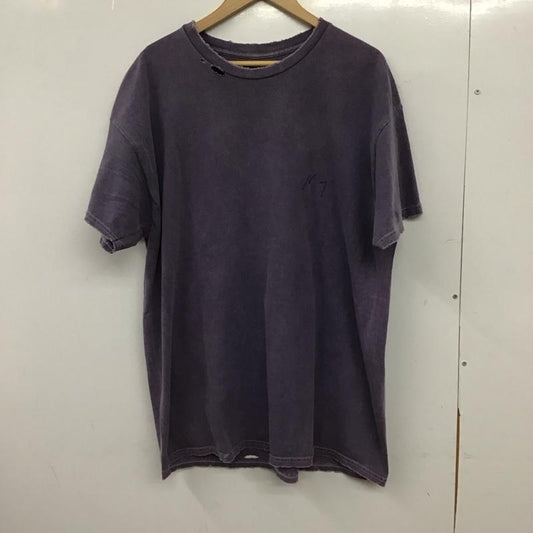 アンセルム ANCELLM Tシャツ 半袖 半袖カットソー プリントTシャツ クルーネックカットソー ロゴ、文字 紫 / パープル / purple メンズ USED 古着 中古 10152170