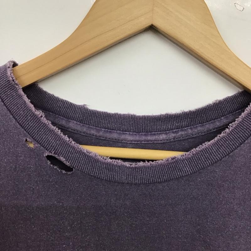 アンセルム ANCELLM Tシャツ 半袖 半袖カットソー プリントTシャツ クルーネックカットソー ロゴ、文字 紫 / パープル / purple メンズ USED 古着 中古 10152170
