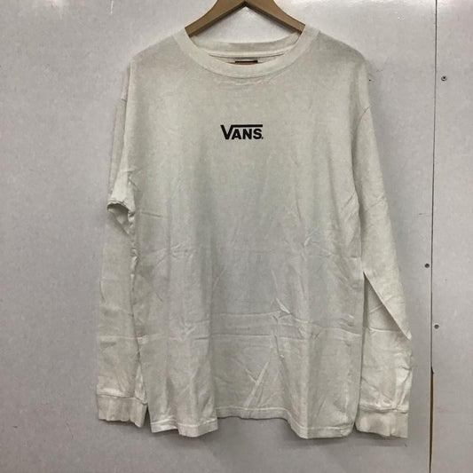 バンズ VANS カットソー 長袖 長袖カットソー プリントカットソー クルーネック XL ロゴ、文字 白 / ホワイト / white メンズ USED 古着 中古 10152171