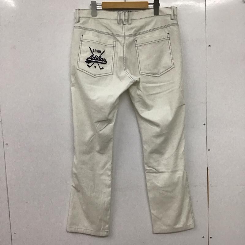 アディダス adidas パンツ チノパン ゴルフウェア スリムパンツ ストレッチパンツ ロゴ、文字 白 / ホワイト / white メンズ USED 古着 中古 10152175
