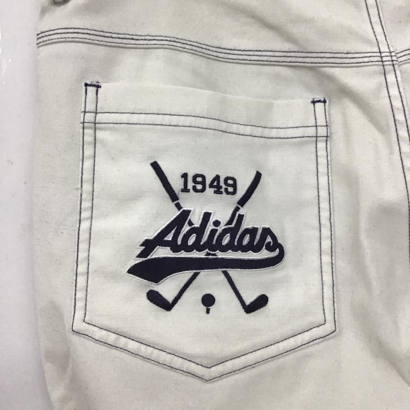 アディダス adidas パンツ チノパン ゴルフウェア スリムパンツ ストレッチパンツ ロゴ、文字 白 / ホワイト / white メンズ USED 古着 中古 10152175