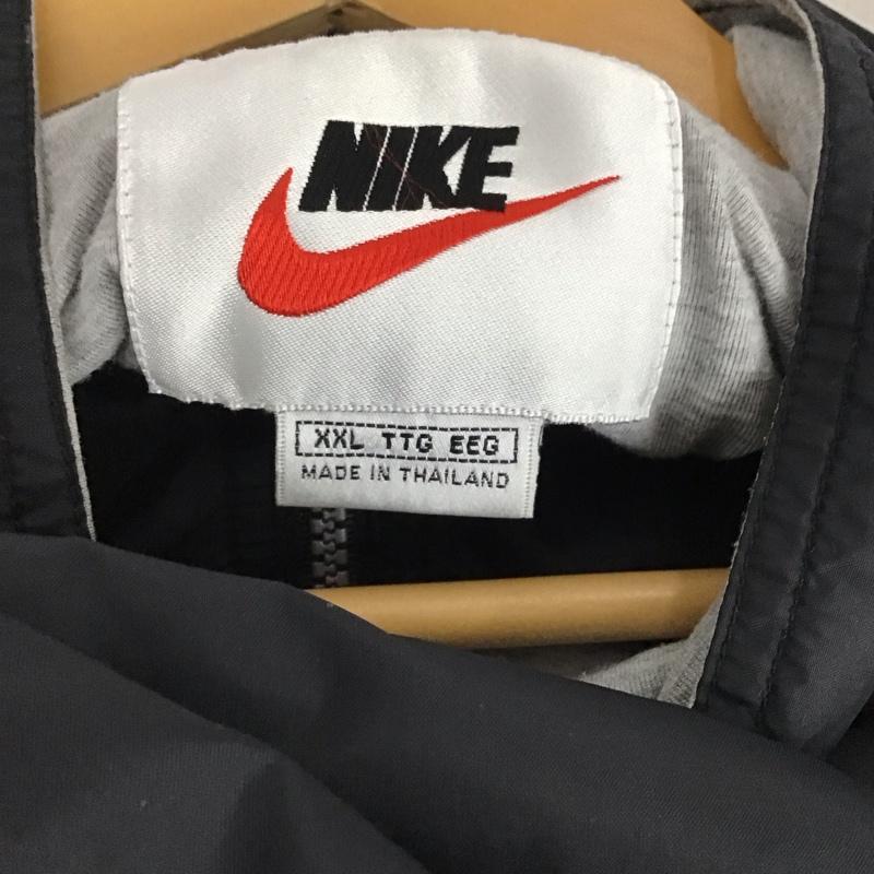 ナイキ NIKE ジャケット、上着 ジャンパー、ブルゾン ジップアップナイロンジャケット スタンドネックジャケット スポーツウェア XXL ロゴ、文字 黒 / ブラック / black メンズ USED 古着 中古 10152178