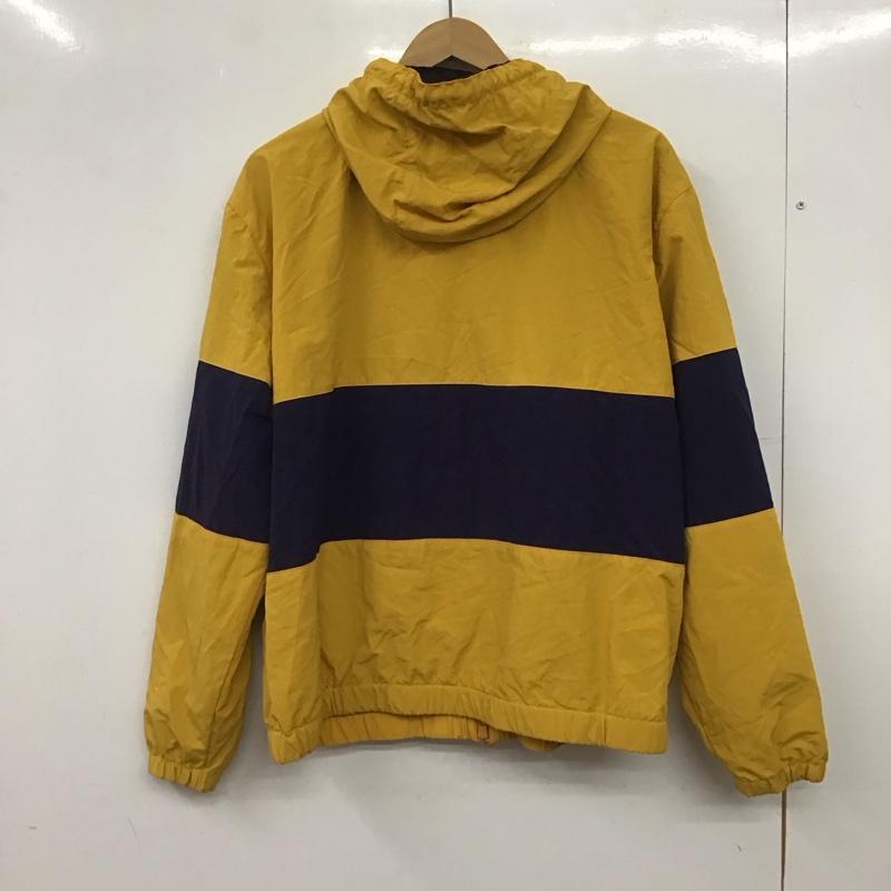 サンタクルーズ SANTA CRUZ パーカー 長袖 ジップアップナイロンジャケットパーカー アウター L ロゴ、文字 紺 / ネイビー / navy X 黄 / イエロー / yellow メンズ USED 古着 中古 10152179