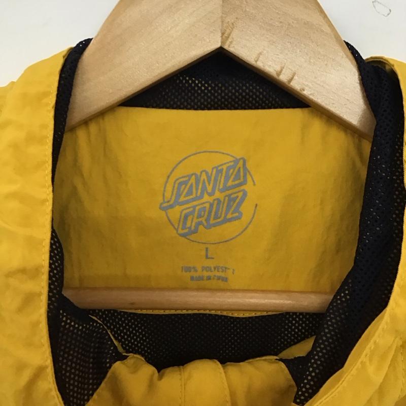 サンタクルーズ SANTA CRUZ パーカー 長袖 ジップアップナイロンジャケットパーカー アウター L ロゴ、文字 紺 / ネイビー / navy X 黄 / イエロー / yellow メンズ USED 古着 中古 10152179