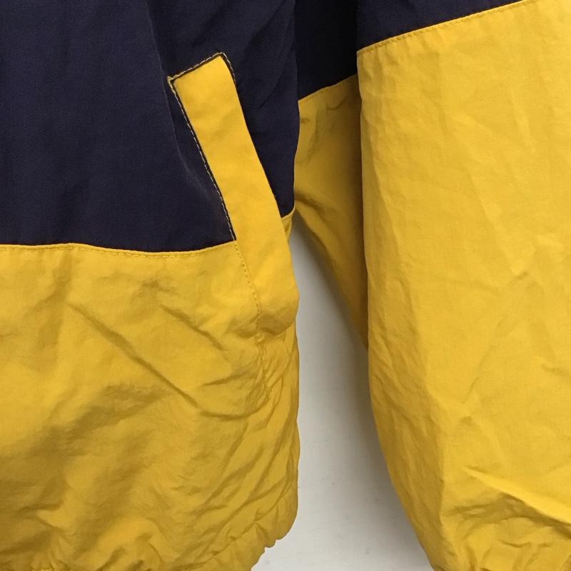 サンタクルーズ SANTA CRUZ パーカー 長袖 ジップアップナイロンジャケットパーカー アウター L ロゴ、文字 紺 / ネイビー / navy X 黄 / イエロー / yellow メンズ USED 古着 中古 10152179