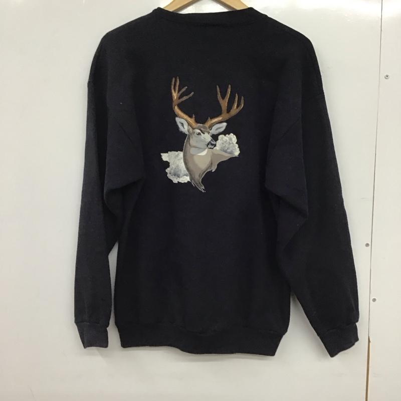古着 USED トレーナー 長袖 長袖トレーナー スウェット クルーネック プルオーバー L 無地 紺 / ネイビー / navy メンズ USED 古着 中古 10152180