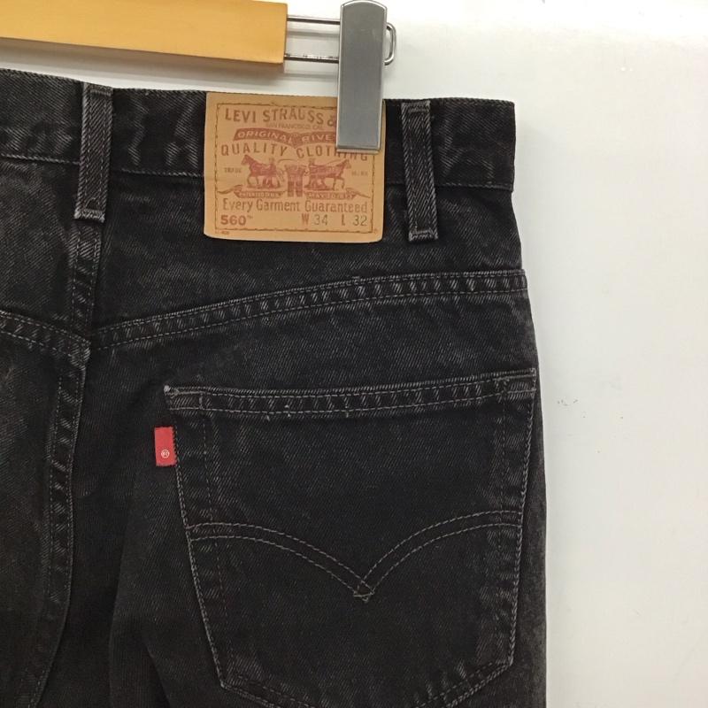 リーバイストラウスアンドコー Levi Strauss & co. パンツ デニム、ジーンズ デニムパンツ ワイドパンツ カジュアルパンツ 34インチ 無地 ダークグレー / ダークグレー / メンズ USED 古着 中古 10152183