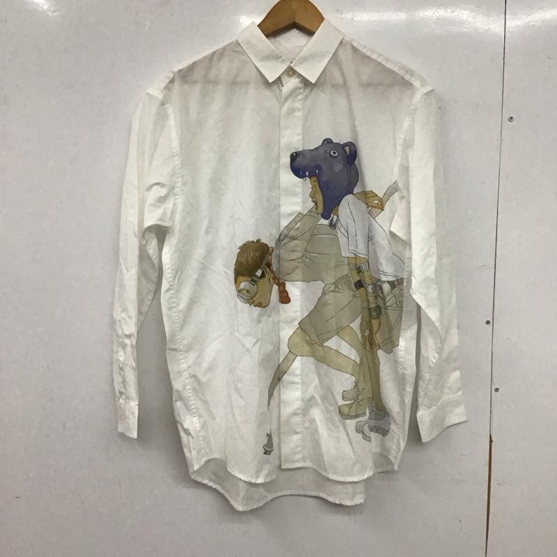 グラニフ graniph シャツ、ブラウス 長袖 長袖シャツ プリントシャツ カラーシャツ M プリント 白 / ホワイト / white メンズ USED 古着 中古 10152184
