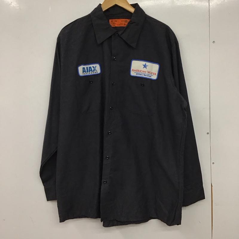 古着 USED シャツ、ブラウス 長袖 長袖シャツ カラーシャツ 古着 XL ロゴ、文字 ダークグレー / ダークグレー / メンズ USED 古着 中古 10152194