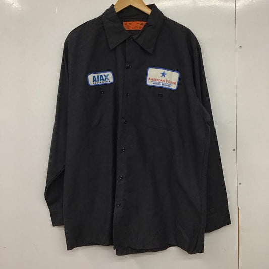 古着 USED シャツ、ブラウス 長袖 長袖シャツ カラーシャツ 古着 XL ロゴ、文字 ダークグレー / ダークグレー / メンズ USED 古着 中古 10152194