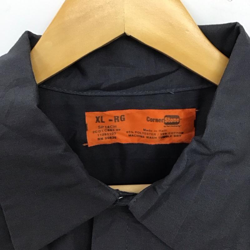 古着 USED シャツ、ブラウス 長袖 長袖シャツ カラーシャツ 古着 XL ロゴ、文字 ダークグレー / ダークグレー / メンズ USED 古着 中古 10152194